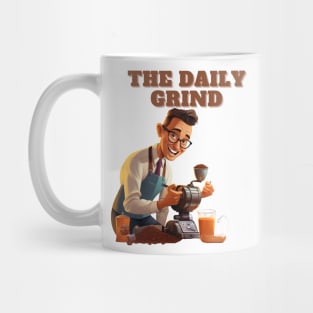 Coffee based design with a grinding reference to hard work Mug